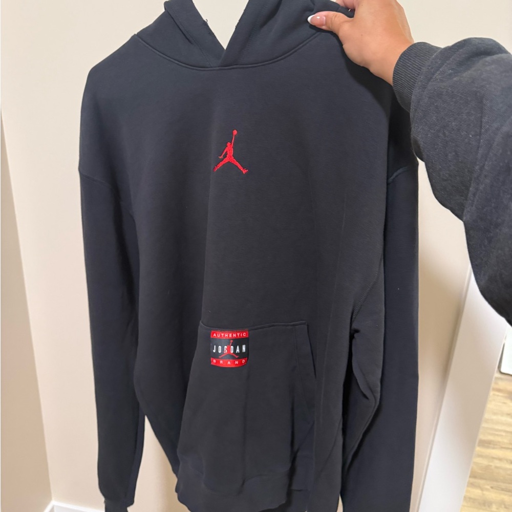 Jordan Dark Gray Hoodie with Red Accents
